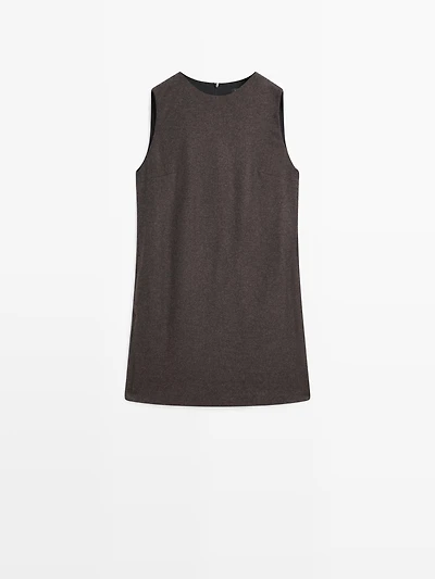 Herringbone mini dress with pockets