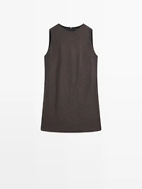 Herringbone mini dress with pockets