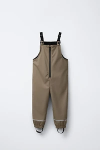 RUBBERIZED WATER-RESISTANT OVERALLS WITH FLEECE LINING