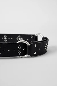 LEATHER BELT WITH STUDS AND WASHERS KATE MOSS X ZARA