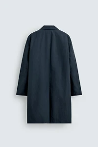 QUILTED TECHNICAL TRENCH COAT WITH FIREMAN CLASP