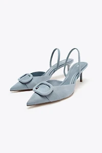 SLINGBACK APPLIQUÉ HEELS