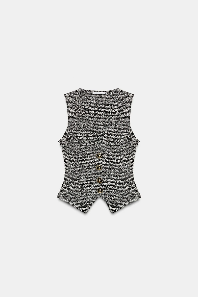 STRUCTURED BUTTON VEST