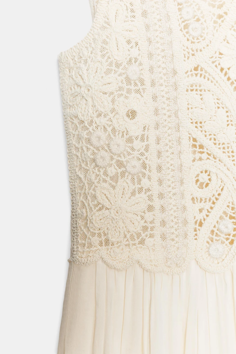 ZW COLLECTION EMBROIDERED MIDI DRESS