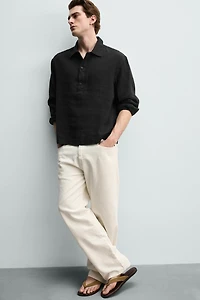 COTTON-LINEN POLO SHIRT
