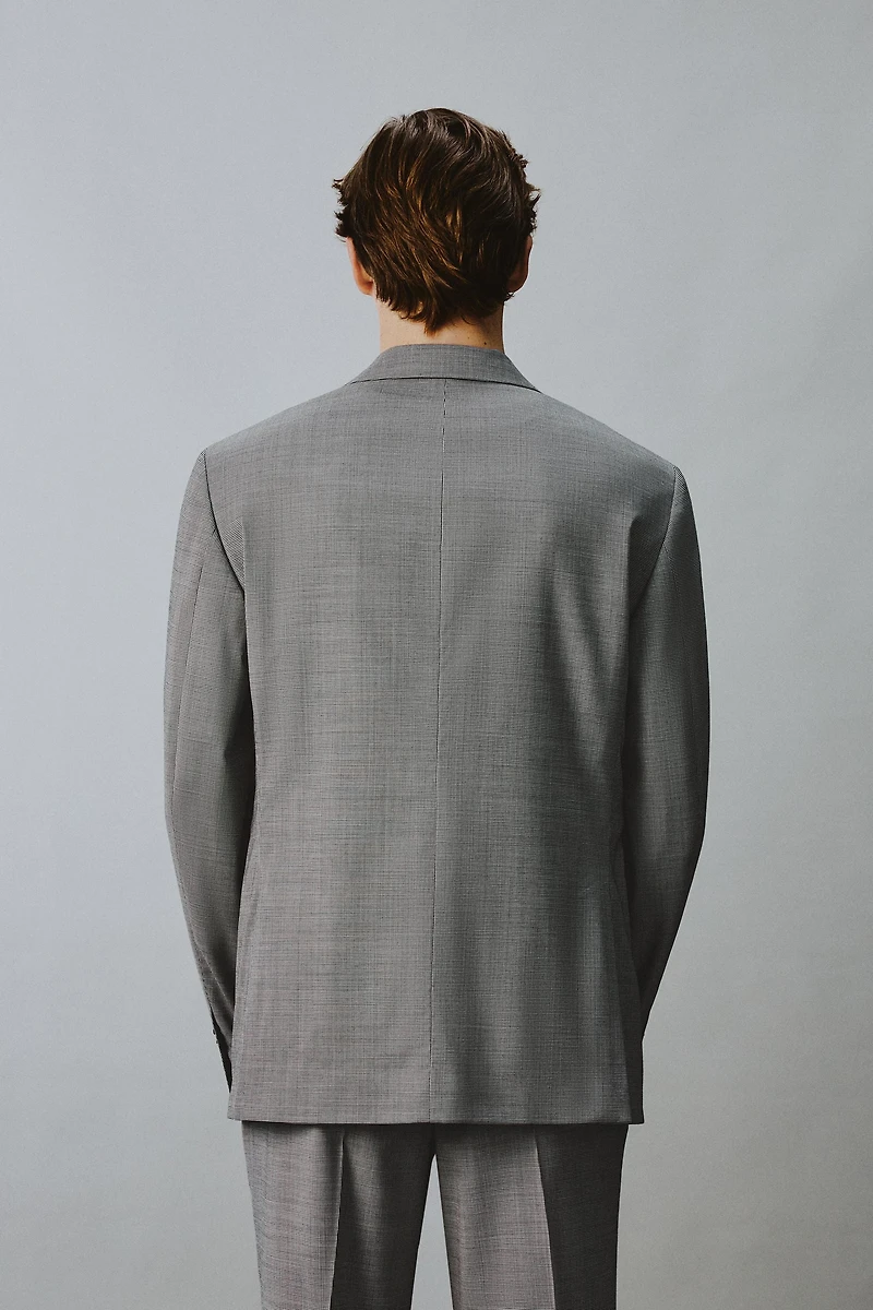 PLAID WOOL BLEND SUIT JACKET