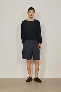 Total look darted linen Bermuda shorts - LIMITED EDITION