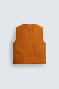 WASHED TOPSTITCHED VEST