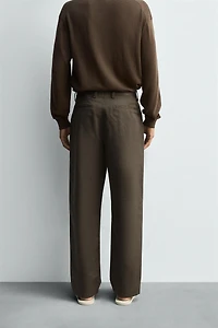 COTTON - LINEN PLEATED PANTS