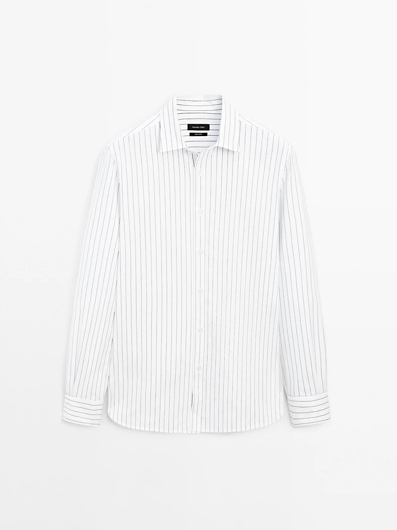 100% cotton regular fit striped shirt