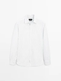 100% cotton regular fit striped shirt