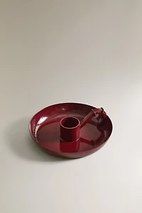 ROUND METAL CHRISTMAS CANDLESTICK