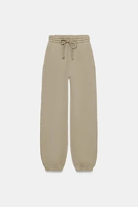 WASHED EFFECT FLEECE JOGGER PANTS