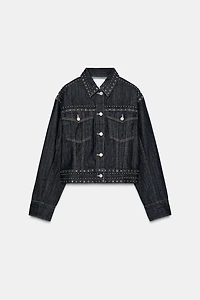 STUDDED DENIM EFFECT JACKET