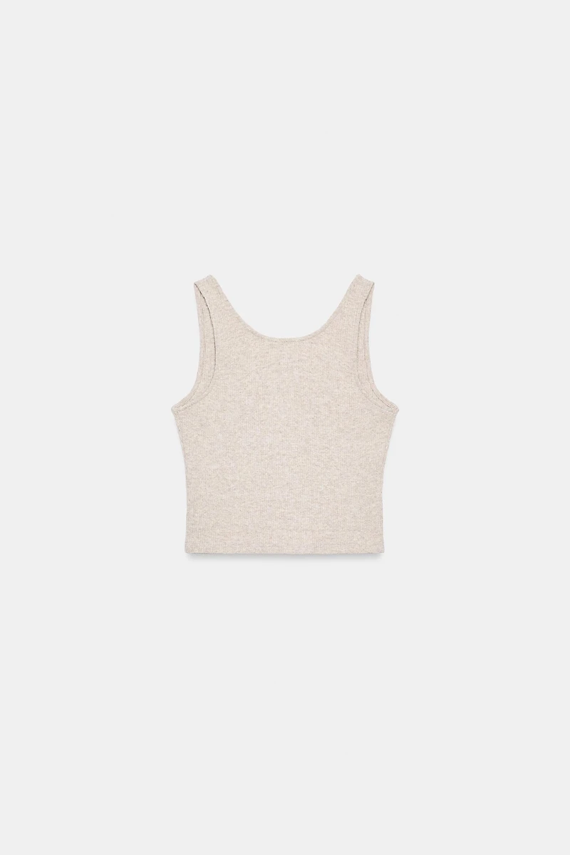 RIBBED STRAPPY CROP TOP