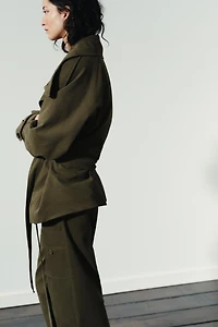 BELTED COTTON TRENCH COAT