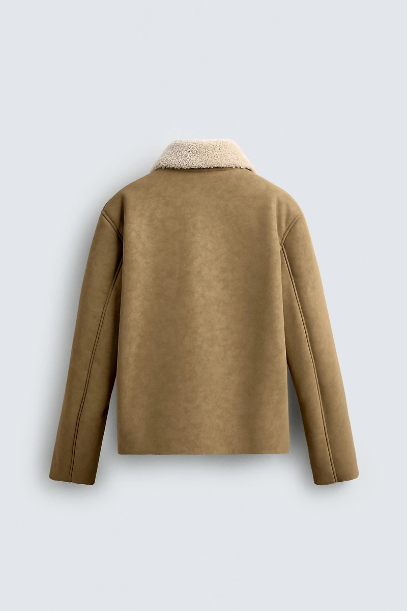 DOUBLE FACED FAUX LEATHER JACKET