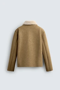 DOUBLE FACED FAUX LEATHER JACKET