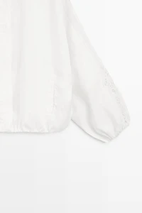 100% linen bomber jacket with embroidered detail