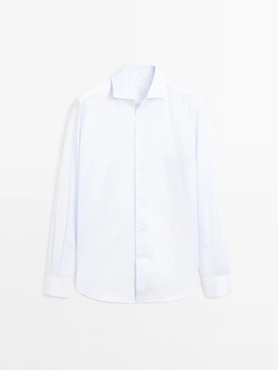 Slim fit striped 100% cotton shirt