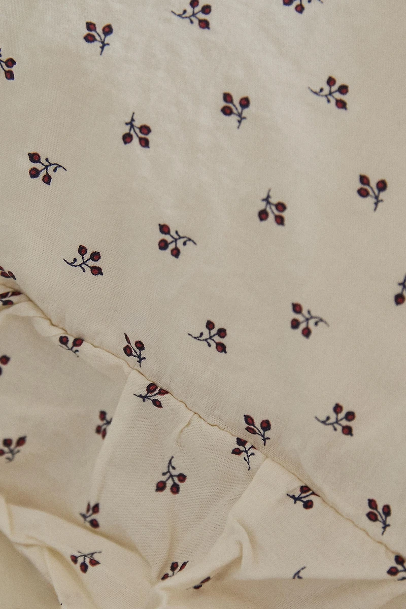 HOUSSE DE COUETTE ENFANT IMPRIMÉ FLEUR VOLANT