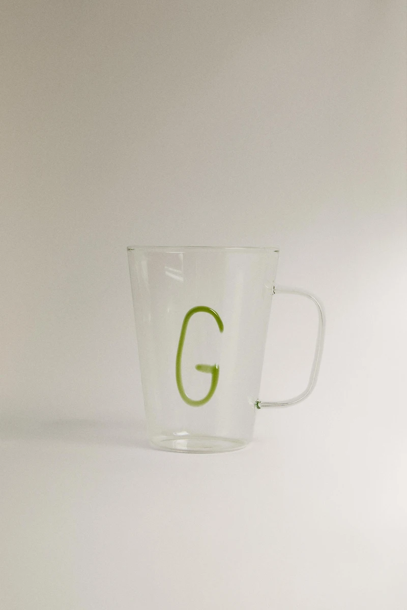 BOROSILICATE MUG WITH INITIAL