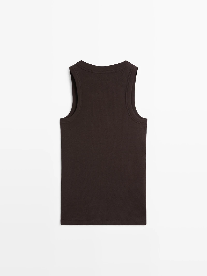 Cotton blend halter top