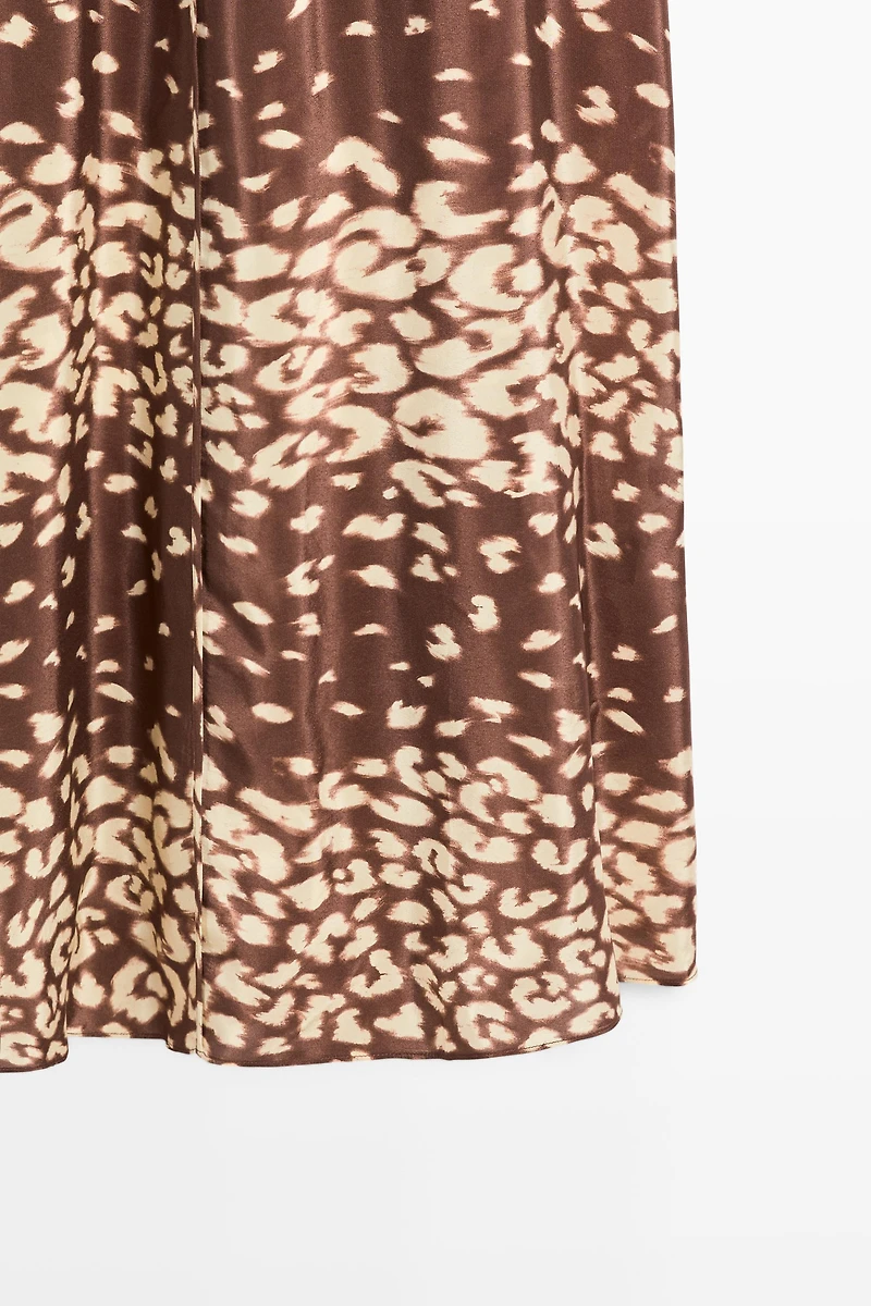 Flowing animal print midi dress