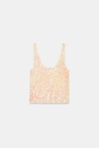 TOP À BRETELLES ET PAILLETTES