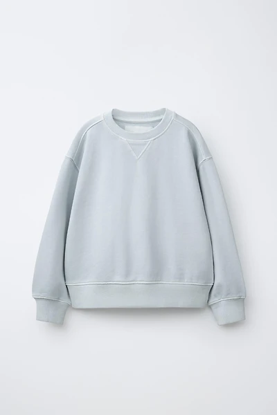 GARMENT-DYED PLAIN SWEATSHIRT