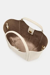 TOPSTITCHED MINI CITY BAG