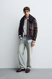 VESTE EN CUIR À POCHES