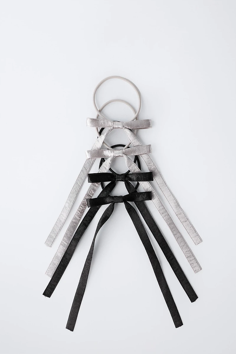 FOUR-PACK OF BOW HAIR TIES