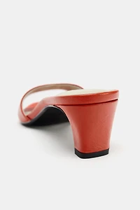 LEATHER HEELED MULES
