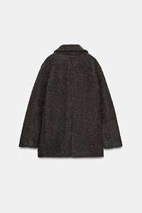 BOUCLÉ DOUBLE-BREASTED MID-LENGTH COAT