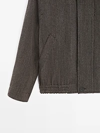 Wool blend herringbone bomber jacket - LIMITED