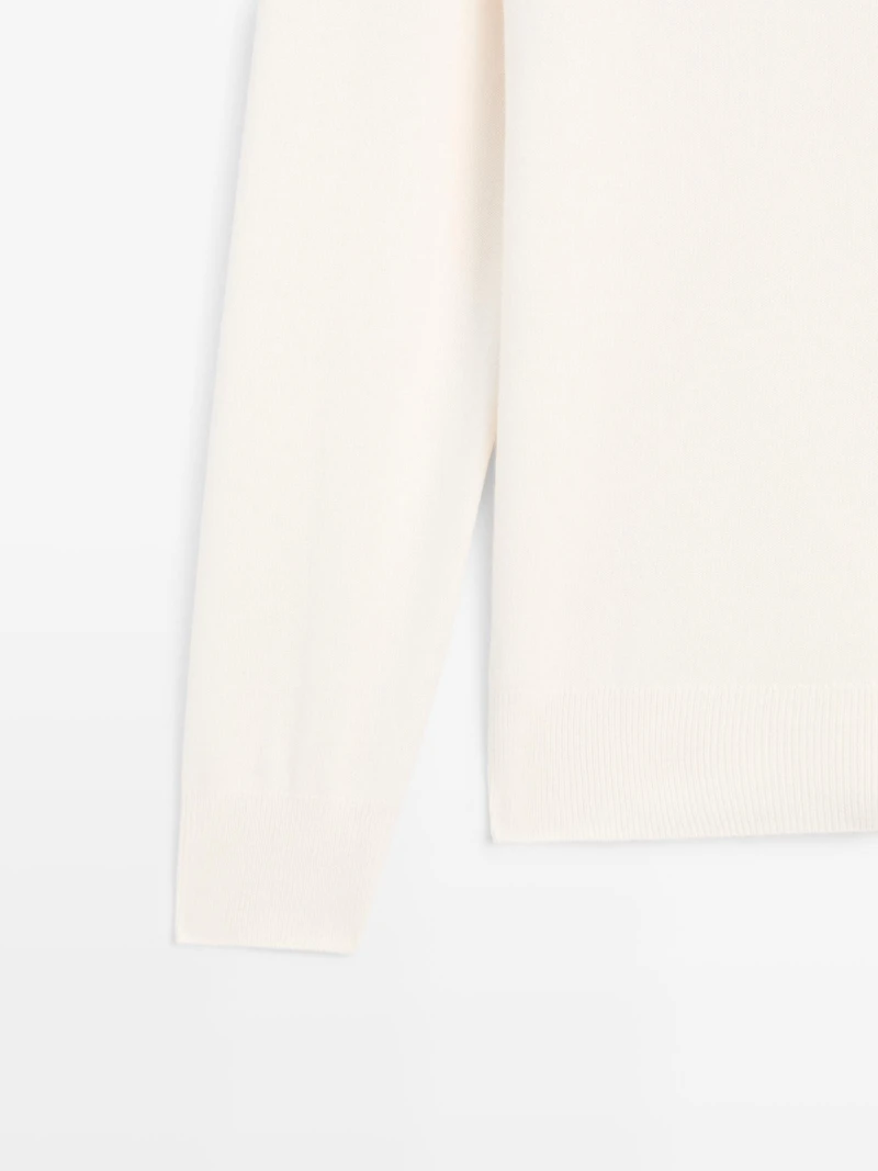 Knit wool and cashmere sweater with high neck - LIMITED