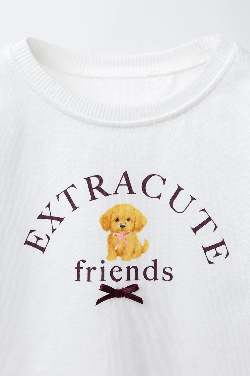 ANIMAL T-SHIRT WITH BOW