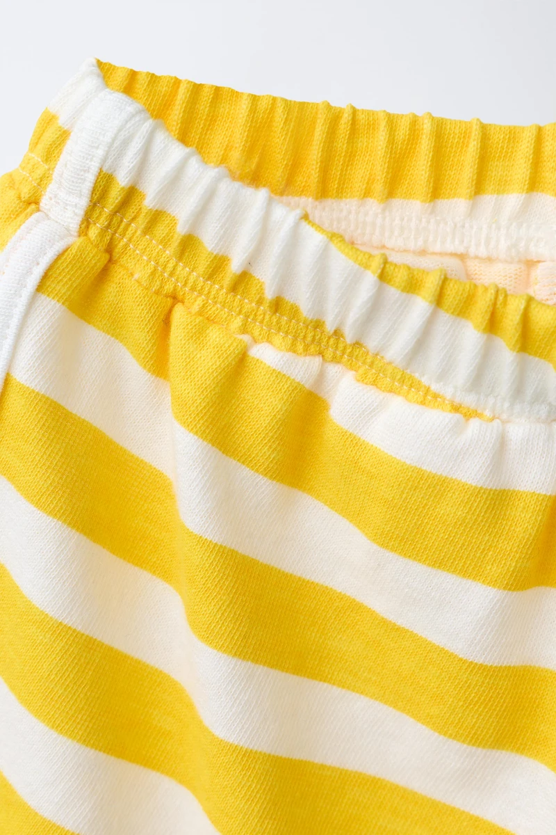STRIPED PRINT T-SHIRT AND BERMUDA SHORTS SET