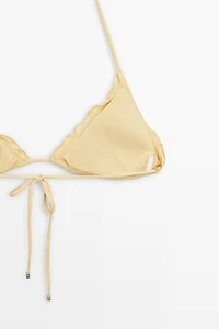 Ruffled triangle bikini top