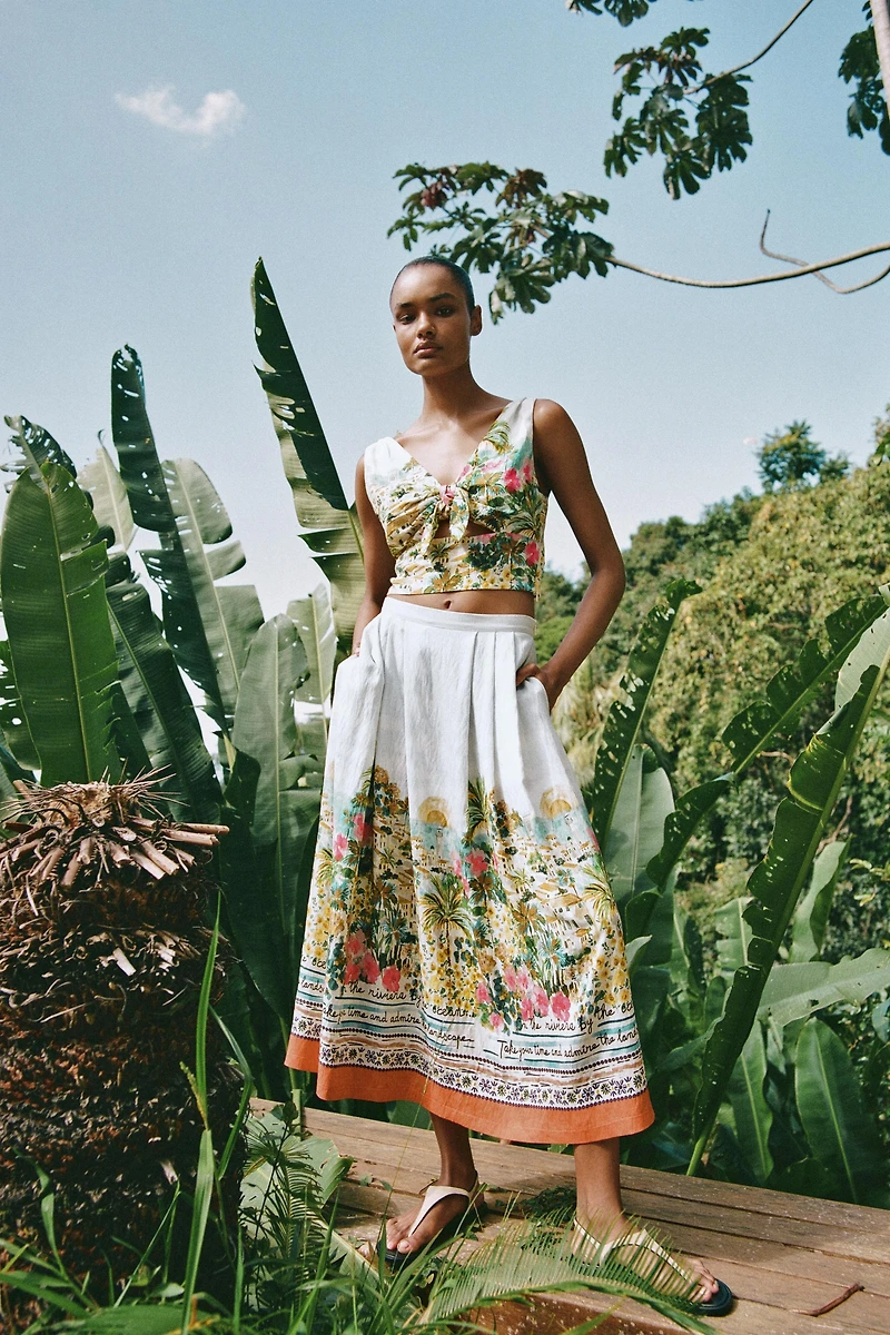 JUPE MIDI CAPE IMPRIMÉE