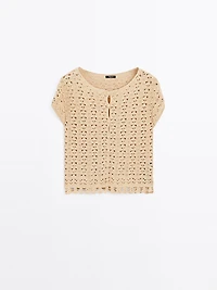 Cutwork crochet cardigan