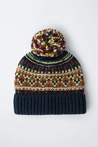 JACQUARD KNIT HAT