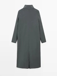 Robe midi à encolure en V avec nœud