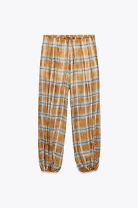 ZW COLLECTION RAMIE CHECK BALLOON PANTS