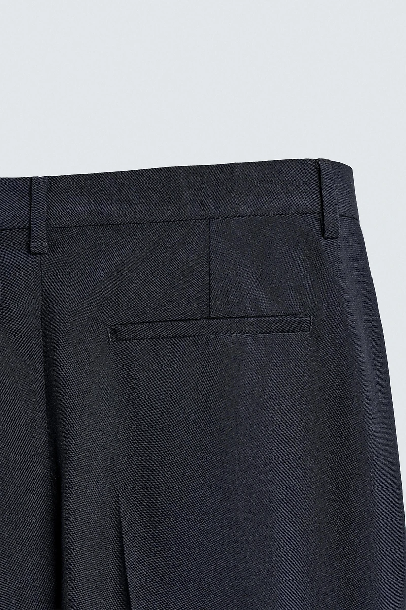 PANTALON DE COSTUME STRAIGHT FIT AVEC LAINE