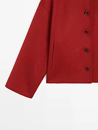 Wool blend jacket with seams