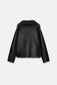 REVERSIBLE FAUX FUR SHORT COAT
