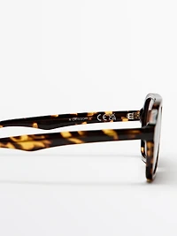 Tortoiseshell-effect aviator sunglasses