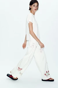 EMBROIDERED LONG PANTS